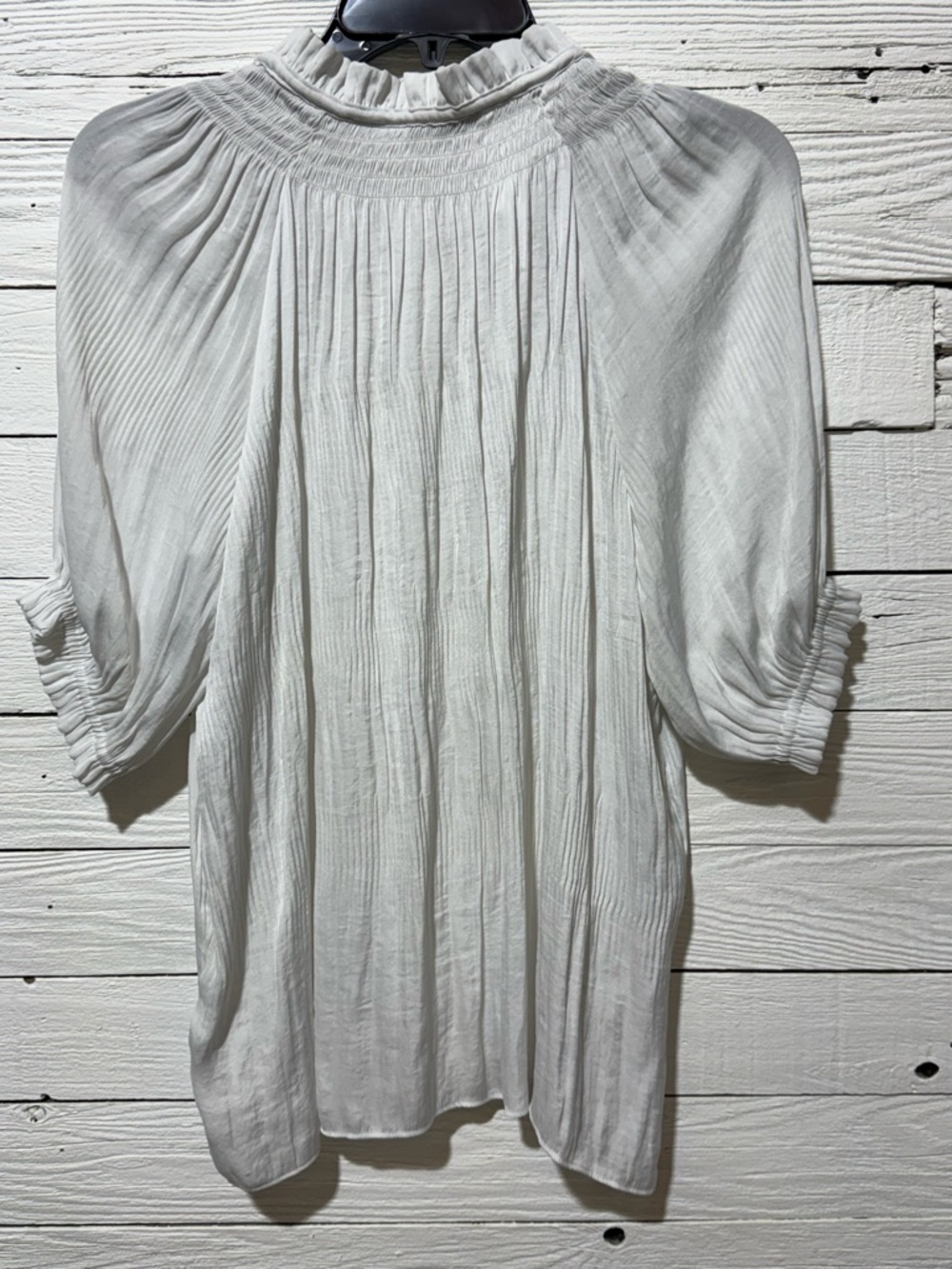 Rachel Zoe White Smocked Ruffle Tunic Top - Picture 3 of 3